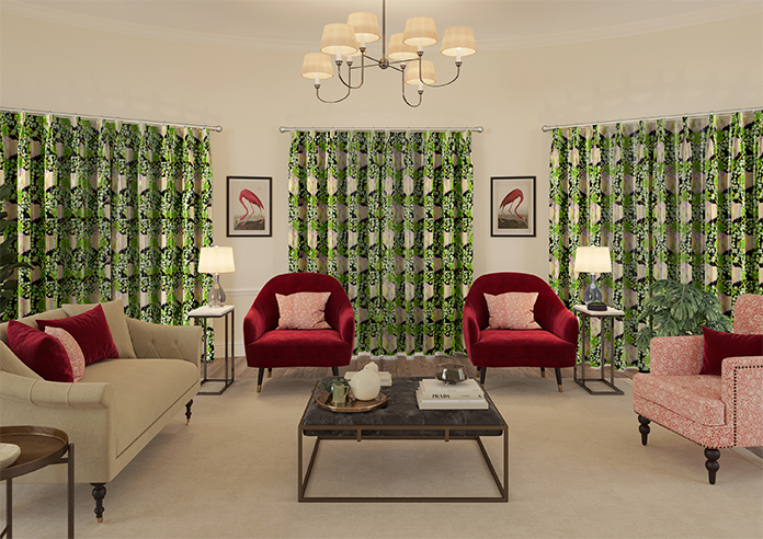 Faded Glamour, Goddess Green Black - Made To Measure Curtains - Image 15